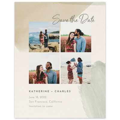 Warm Sage, Green Wedding Digital Save the Date - Riverside Photo