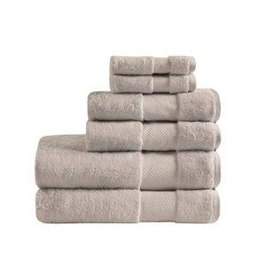 6pc Bath Towel Set Brown: Madison Park, 100% Cotton, Heavyweight Terry Cloth, OEKO-TEX Certified