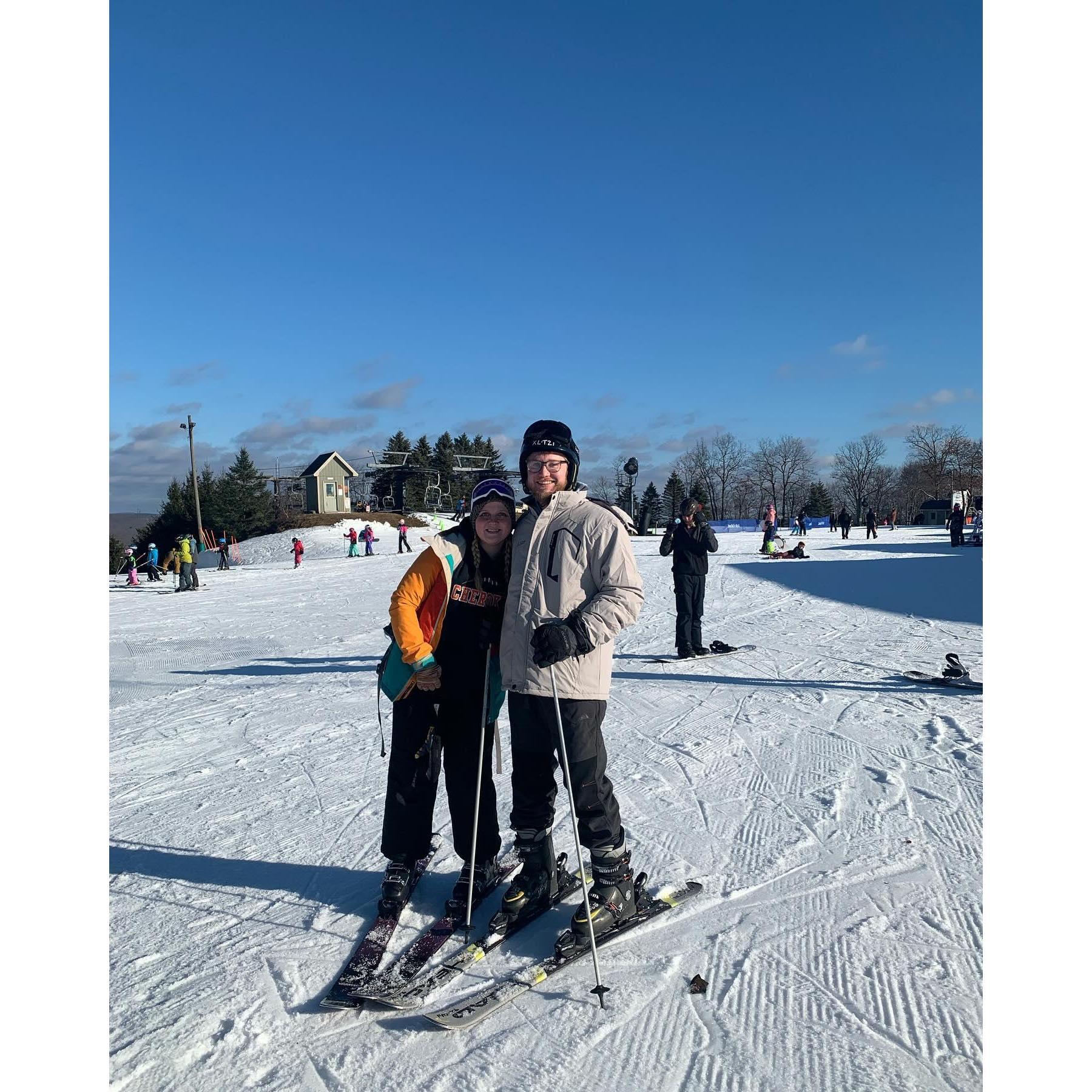 Bryce's first time skiing.
