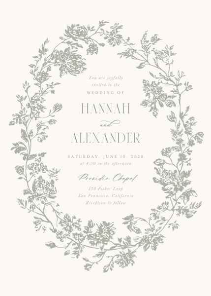 Treviso Wreath | Pale Sage | Zola Wedding Invitations