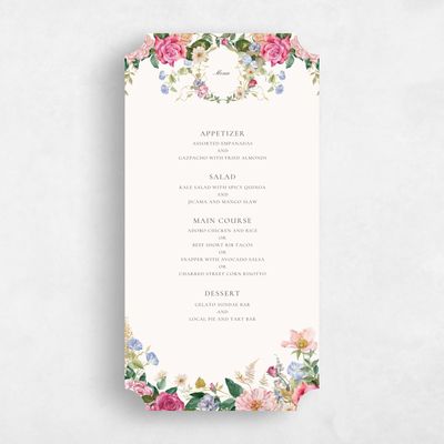 Beige Ticket Wedding Menu - Trellis
