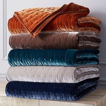 Luxe Velvet Quilt, Full/Queen, Blue Teal