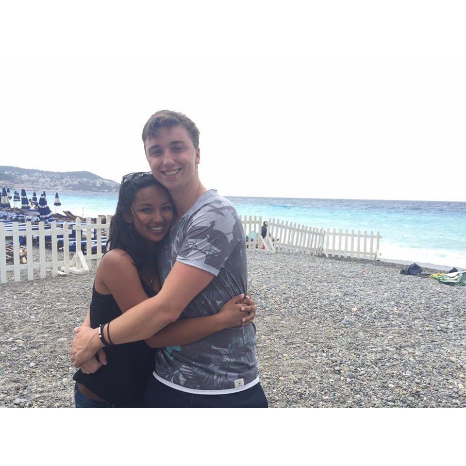 Our first (and very awkward) photo together