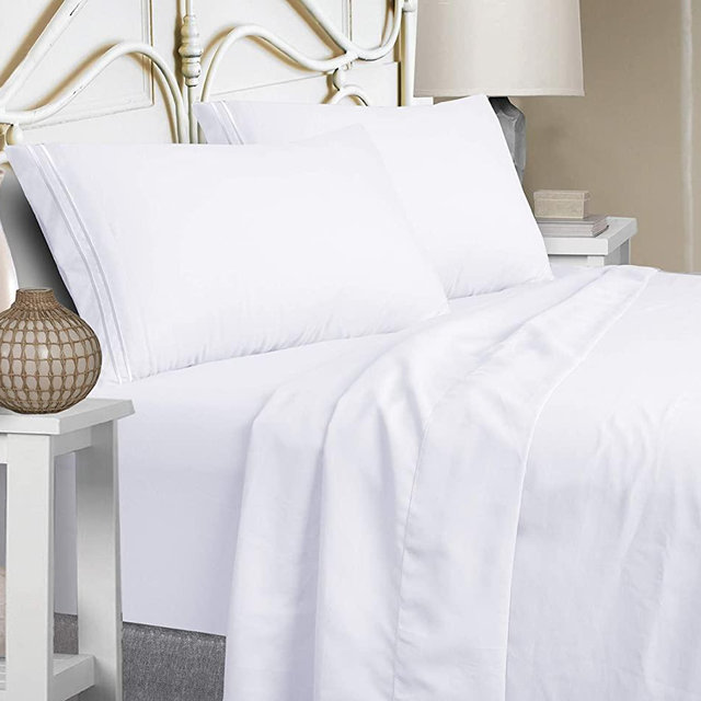 Mejoroom Bed Sheets Set,Extra Soft Luxury King Size Sheets with 15-inch Deep Pocket,Premium Bedding Collection - Breathable Wrinkle Fade Stain Resistant Hypoallergenic - 4 Piece (King,White)