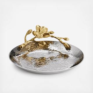 Golden Orchid Round Trinket Tray