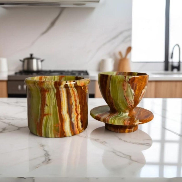 Butter Dish with Lid - French Inspired Marble Butter Keeper, Unique Stoneware Crock, Christmas Home Decor