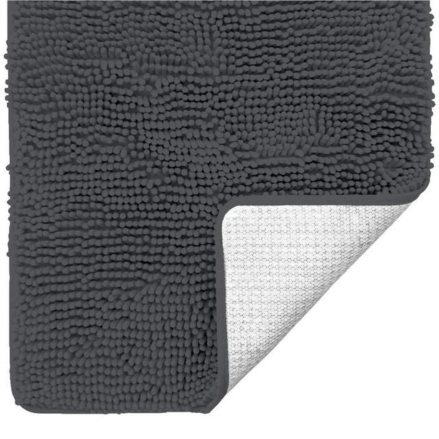 Gorilla Grip Original Luxury Chenille Bathroom Rug Mat, 36x24, Extra Soft and Absorbent Shaggy Rugs, Machine Washable, Quick Dry Bathmat, Plush Carpet for Tub, Shower Bath Room Floor Mats, Charcoal