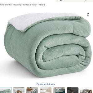 Bedsure Sherpa Fleece Throw Blanket for Couch - Thick and Warm, Soft Fuzzy Plush Throw Blanket for Winter, Sage Green, 50x60 Inches