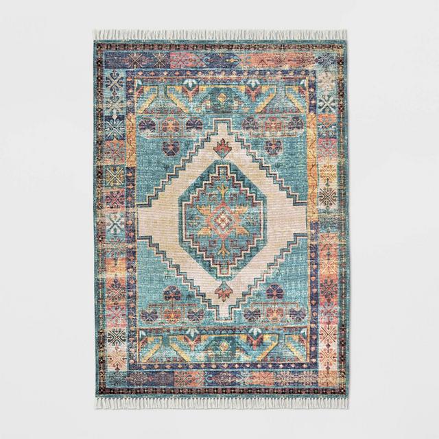 7'X10' Spartea Floral Woven Area Rug Teal - Opalhouse™