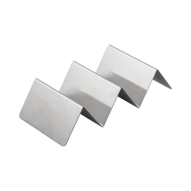 Stainless Steel Reversible Taco Holder with 2 or 3 Compartments -- 8" x 4" x 2"