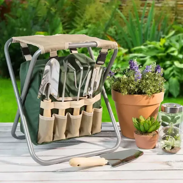 Nature Spring Garden Tool Set- Folding Stool