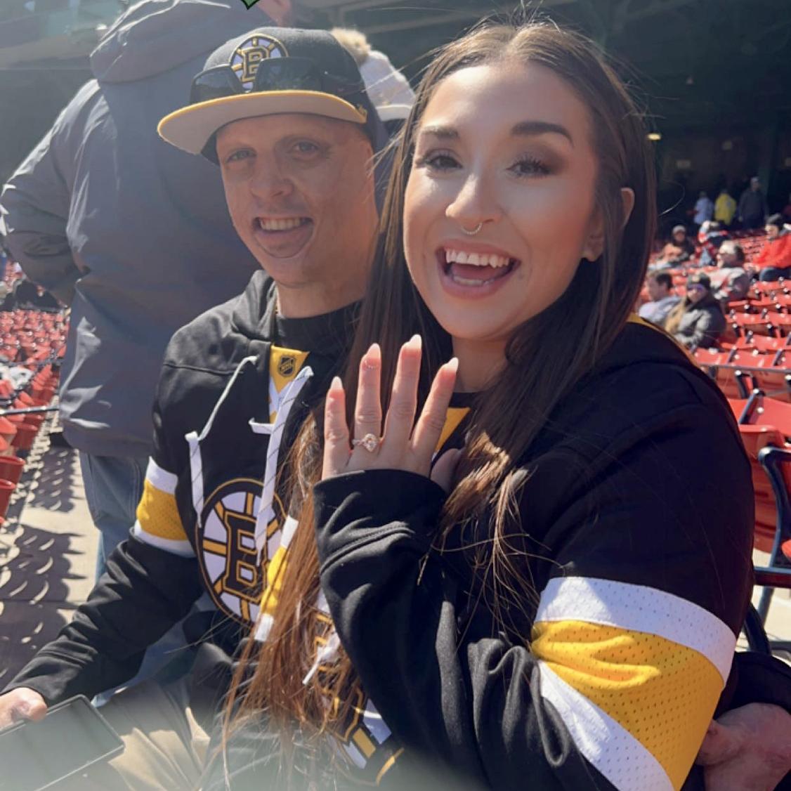 Engaged on March 30th, at Fenway park opening day!