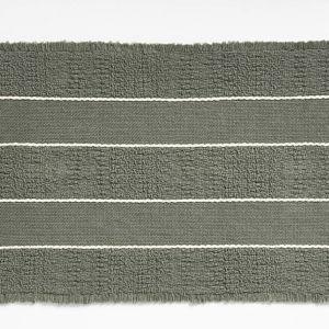 Jacquard Stripe Undyed and Crisp White Bath Mat 24"x36" + Reviews | Crate & Barrel