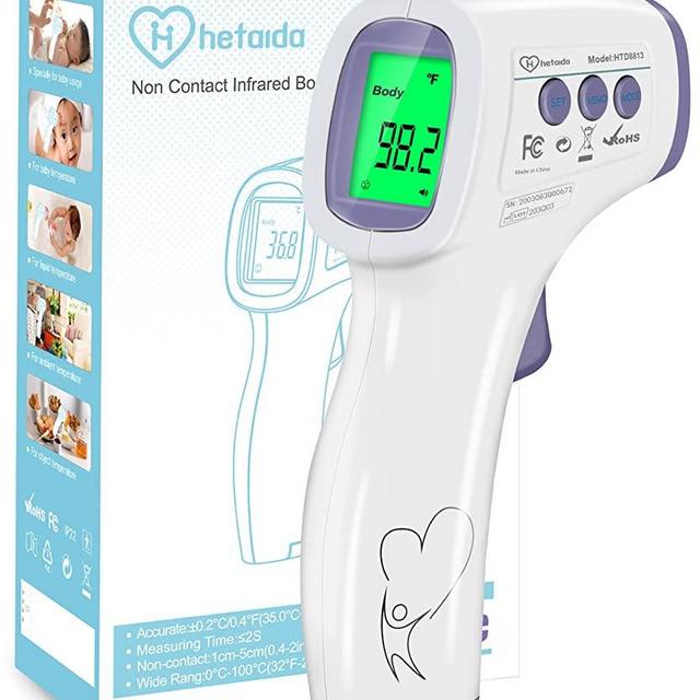 Thermometer for Adults Forehead, No Touch Thermometer for Adults, Forehead Thermometer, Instant Reading, Medical Grade, Good for Baby Food, Bath,Milk (Purple)