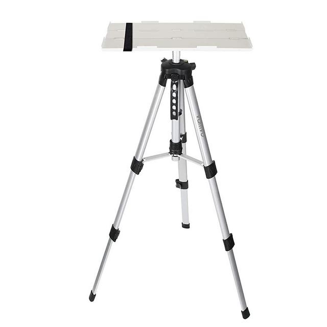 Vamvo Aluminum Universal Projector Tripod Stand, Adjustable Laptop Stand, Multi-Function Stand, DJ Equipment Holder Mount, Adjustable Height 16'' to 45'' with Tray, Suitable for Home Theater or Stage