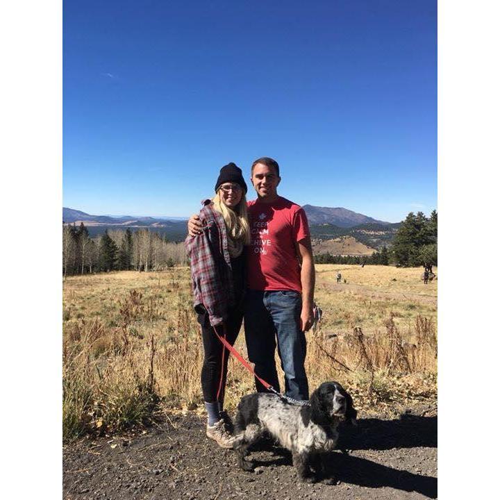 They love to go hiking and camping together. Here is a memorable one with their puppers, Sparkey.