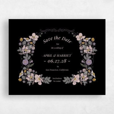 Black Wedding Save the Date - Pomeroy Landscape