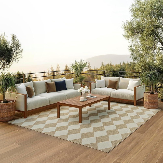 Nourison Home Positano Indoor-Outdoor Jute 8' x 10' Area Rug, Easy Cleaning, Non Shedding, Bed Room, Living Room, Dining Room, Backyard, Deck, Patio (8x10)
