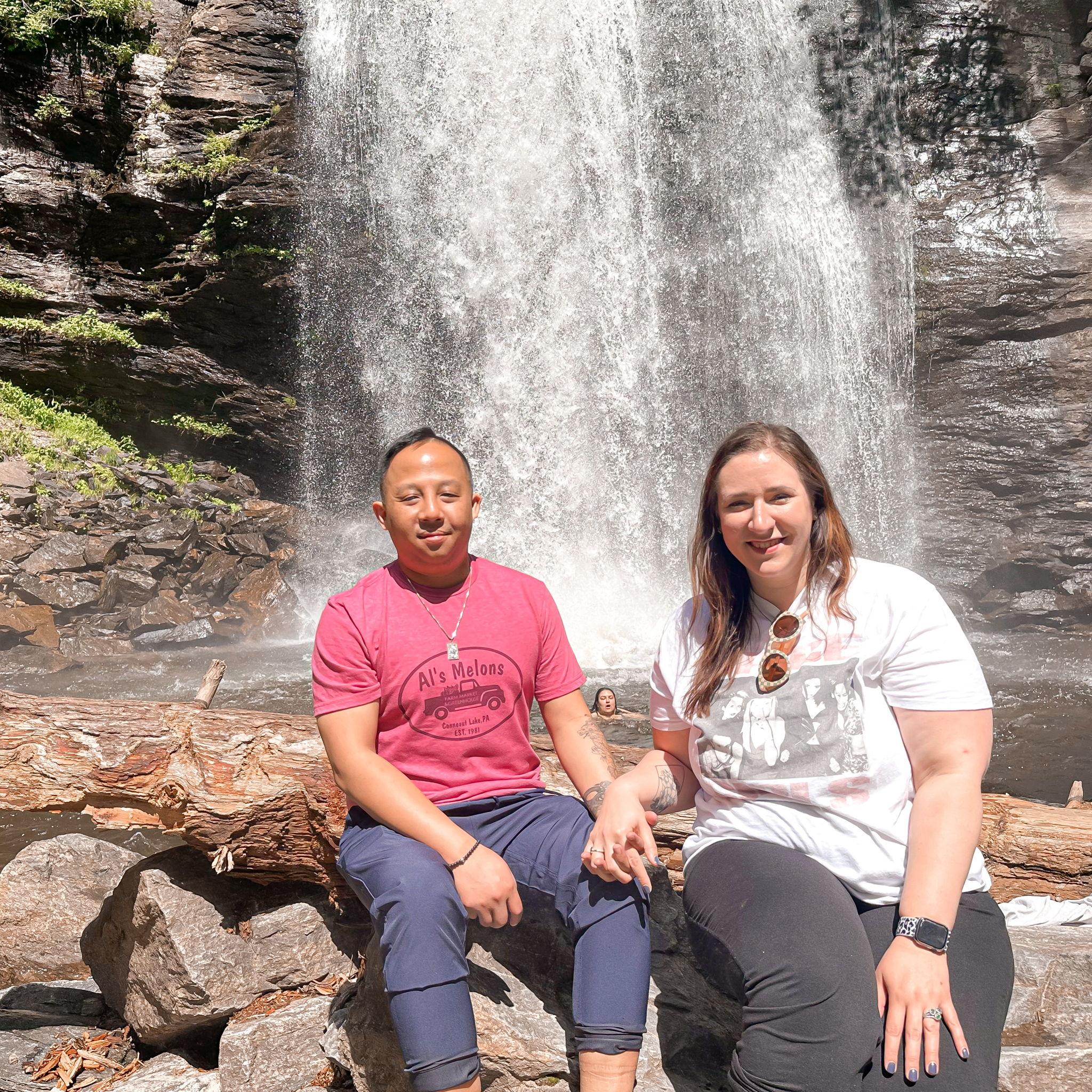 Celebrating Sarah's 34th birthday at Looking Glass Falls in NC - May, 2024