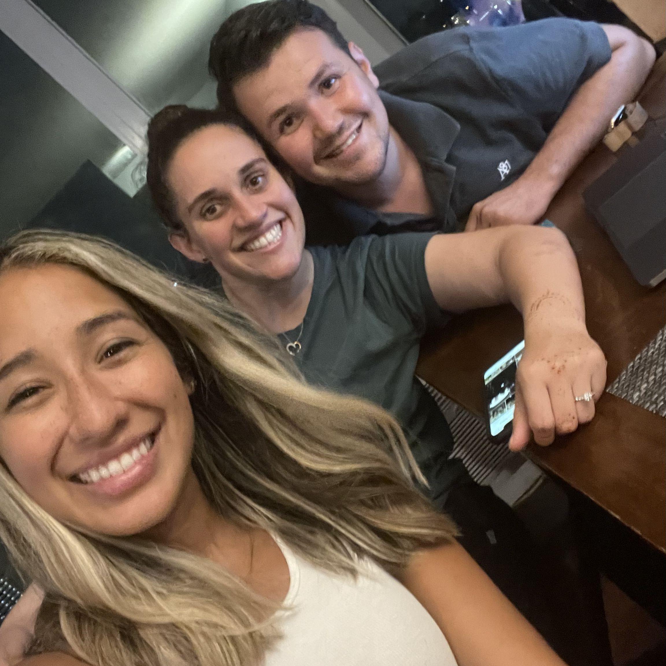 Jackie with Bridesmaid Patty and Jose's Groomsman Raul (also Patty's husband).