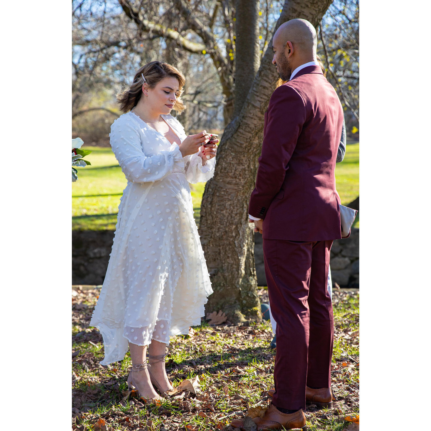 Sasha reading her vows
