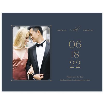 Navy, Blue Wedding Digital Save the Date - Colbie Portrait