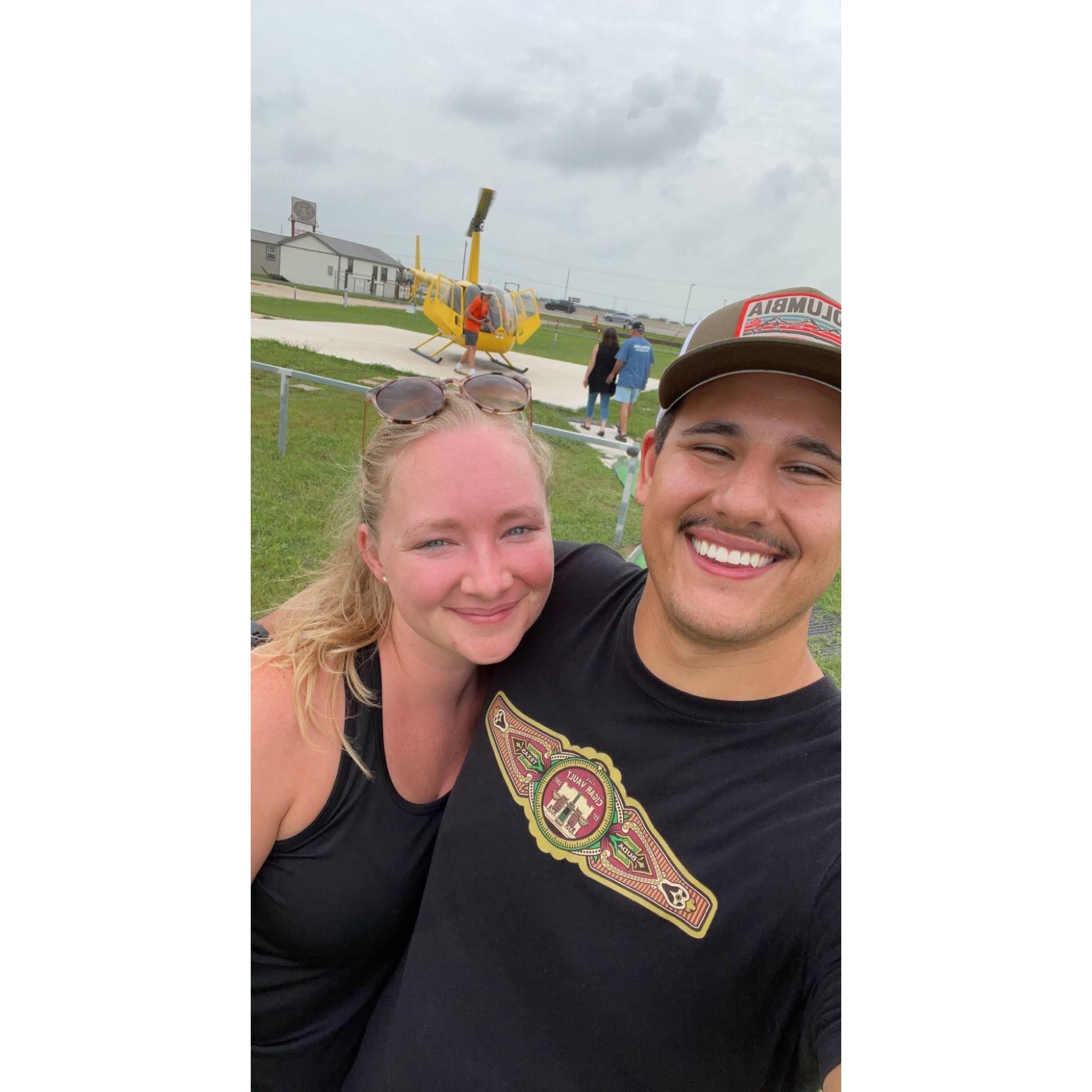 Ask us about our first helicopter ride.