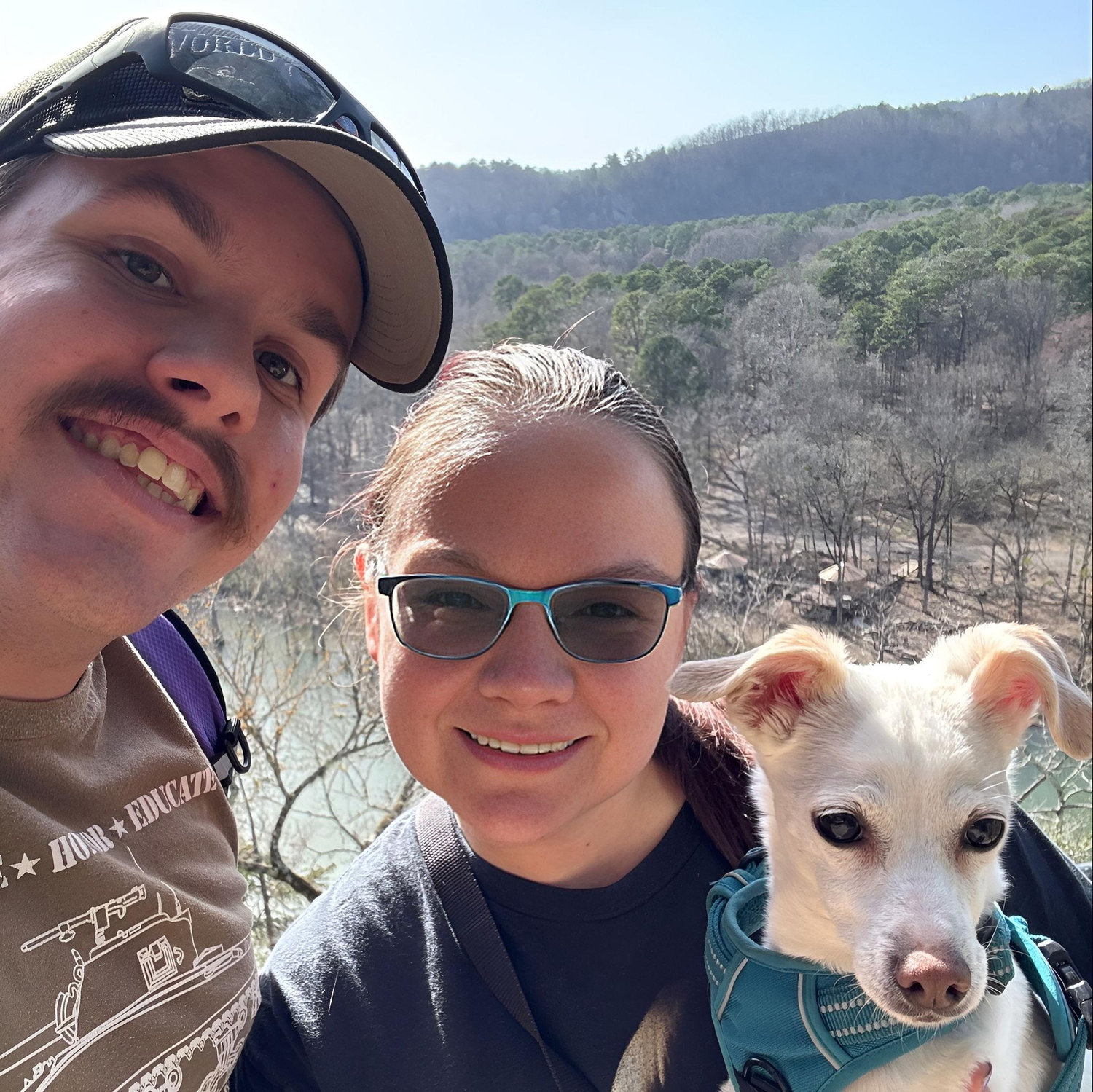 Our hike with Shiloh at Beavers Bend State Park. March 7, 2025.