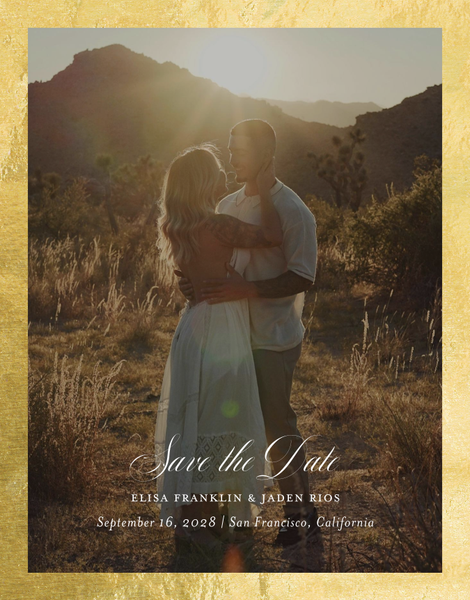 Azurite Photo Foil | White | Zola Save The Dates