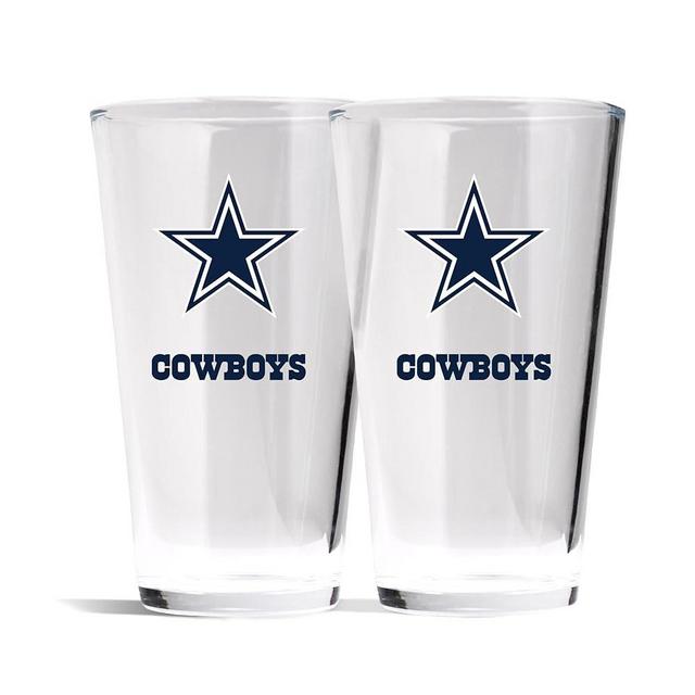 The Memory Company Officially Licensed NFL 16 oz Pint Glasses Set of 2-16 oz Pint Glass, Licensed Team Drinkware, Stylish Gameday Glassware, Team Logo