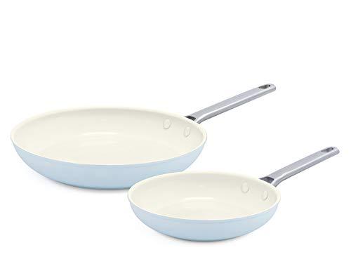 GreenPan Padova 8" and 10" Ceramic Non-Stick Open Frypan Set, Light Blue - CC000385-001