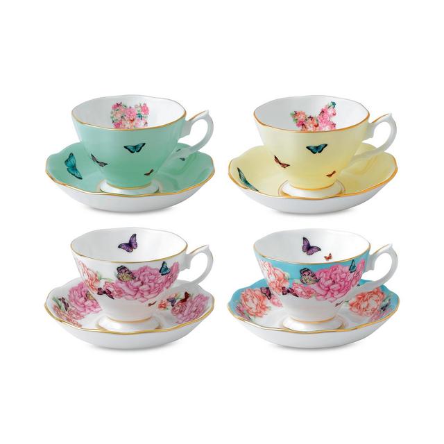 Miranda Kerr for Royal Albert Mixed Pattern Teacup & Saucer Service for 4