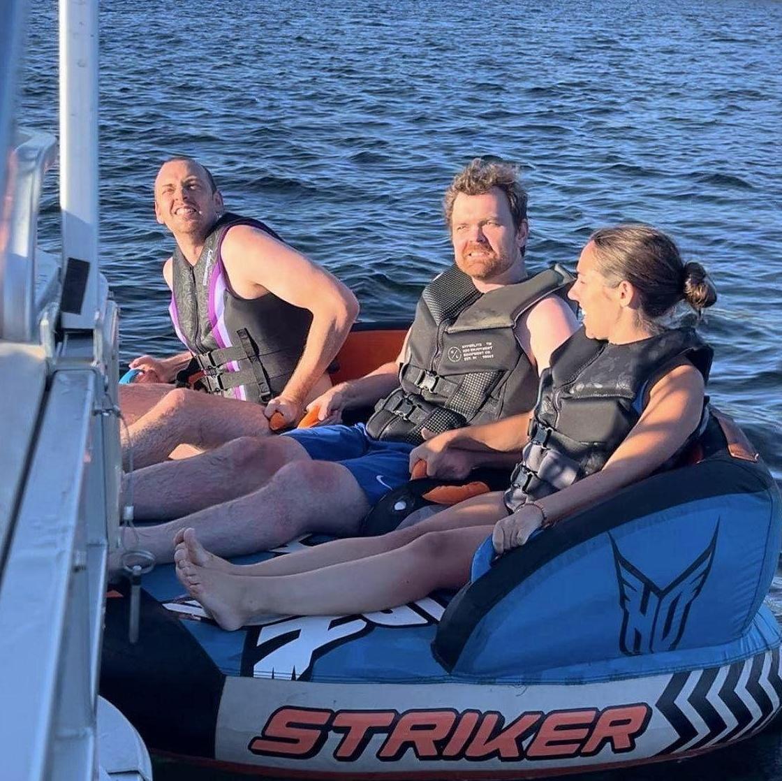 Tubing time on Whitefish Lake, along with William (one of Jonathan's brothers).