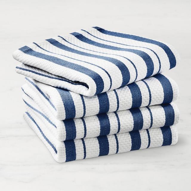 Williams Sonoma Classic Stripe Towels, Set of 8, Bright Blue