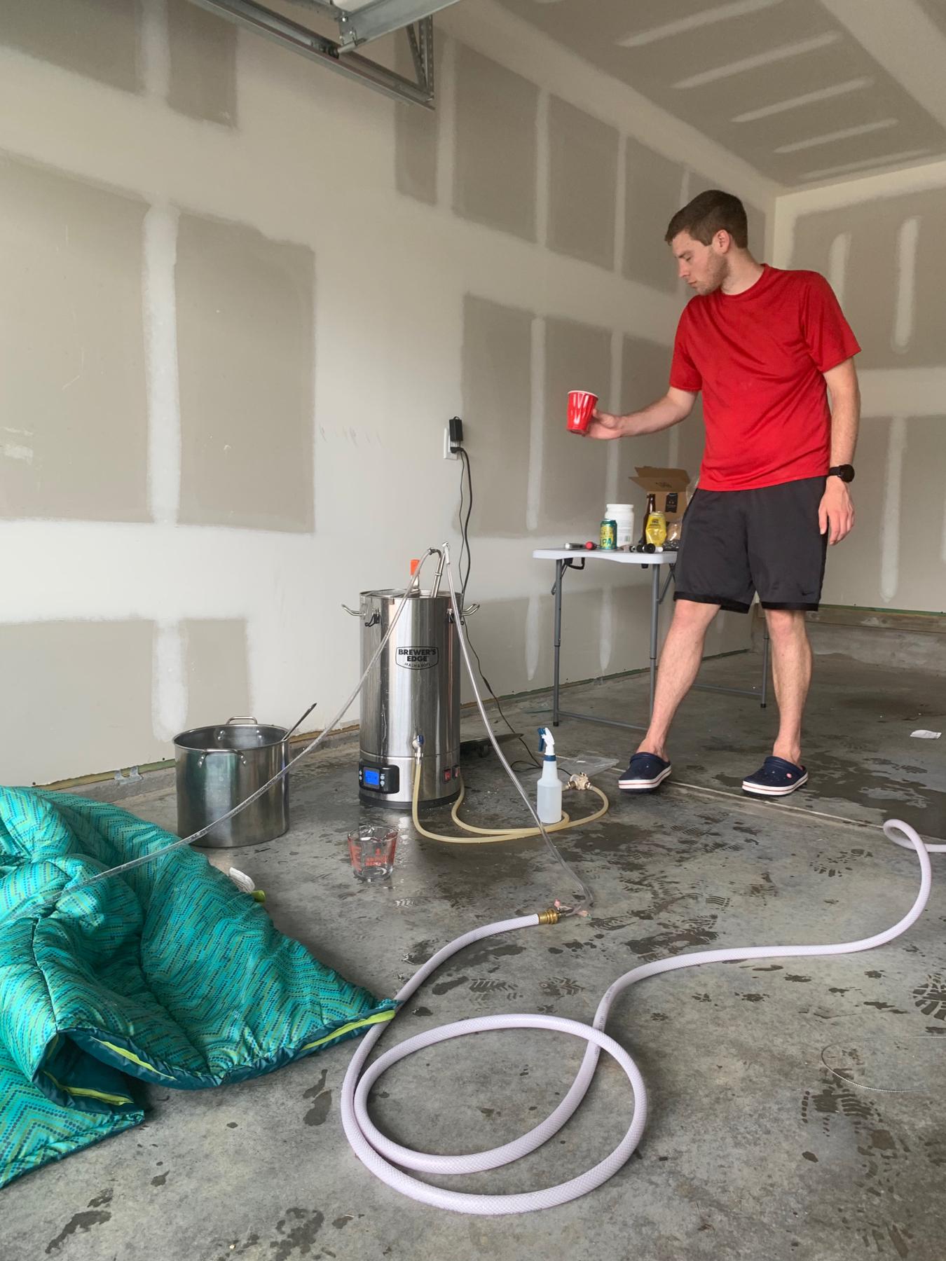 Brewing beer in the garage