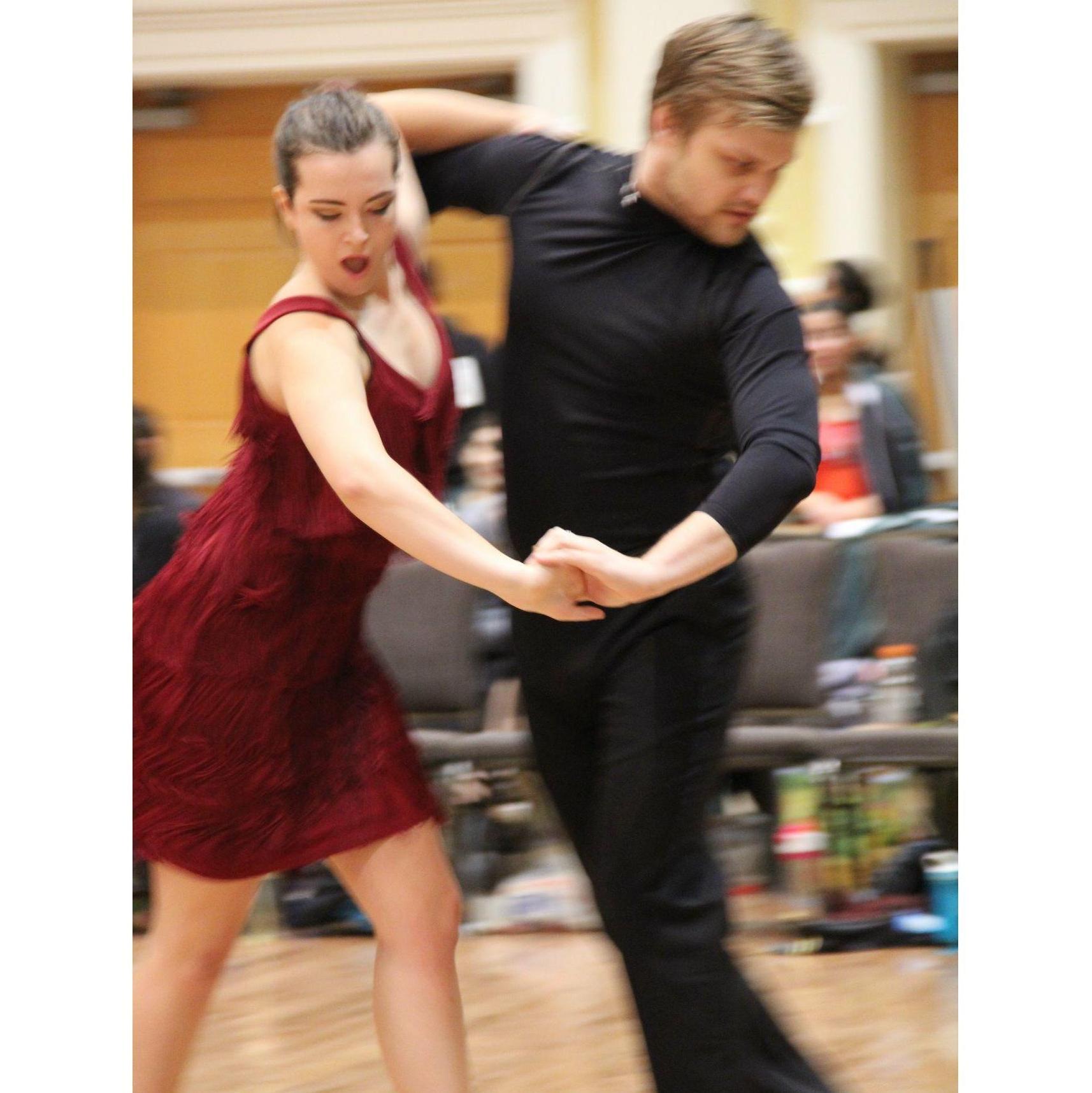 Henry and Katie met as ballroom dance partners and danced in several regional competitions. Our favorite dances are the jive, rumba, cha-cha and samba.