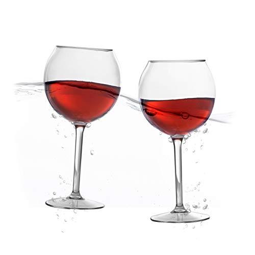 Floating Wine Glasses for Pool (18 Oz | Set of 2) - Pool Wine Glasses That Float | Shatterproof Poolside Wine Glasses | Beach Glass | Outdoor Tritan Plastic Wine Glasses with Stem for Patio, Picnic