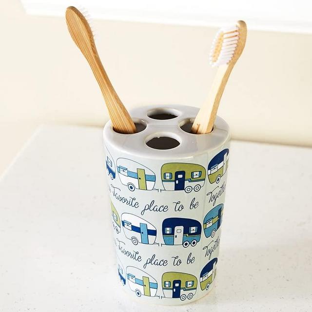 Our Favorite Place is Together Toothbrush Holder with Travel Sentiment
