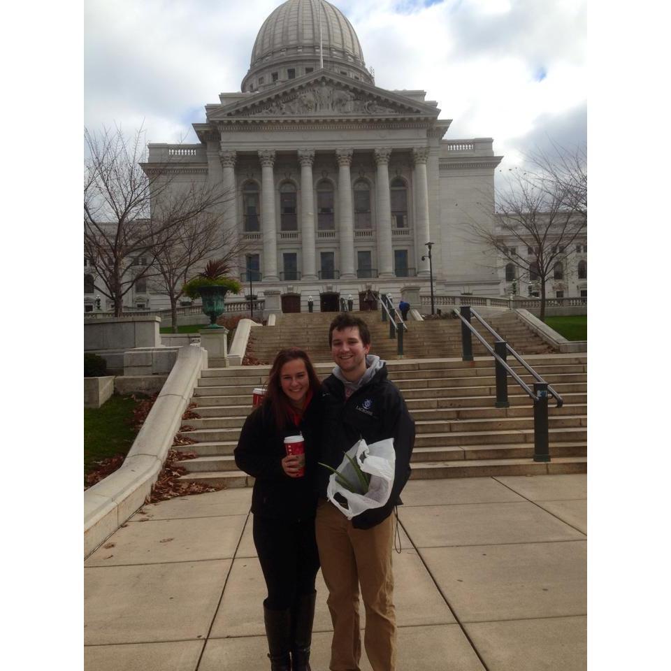 One of our first dates - exploring the Madison Farmer's Market