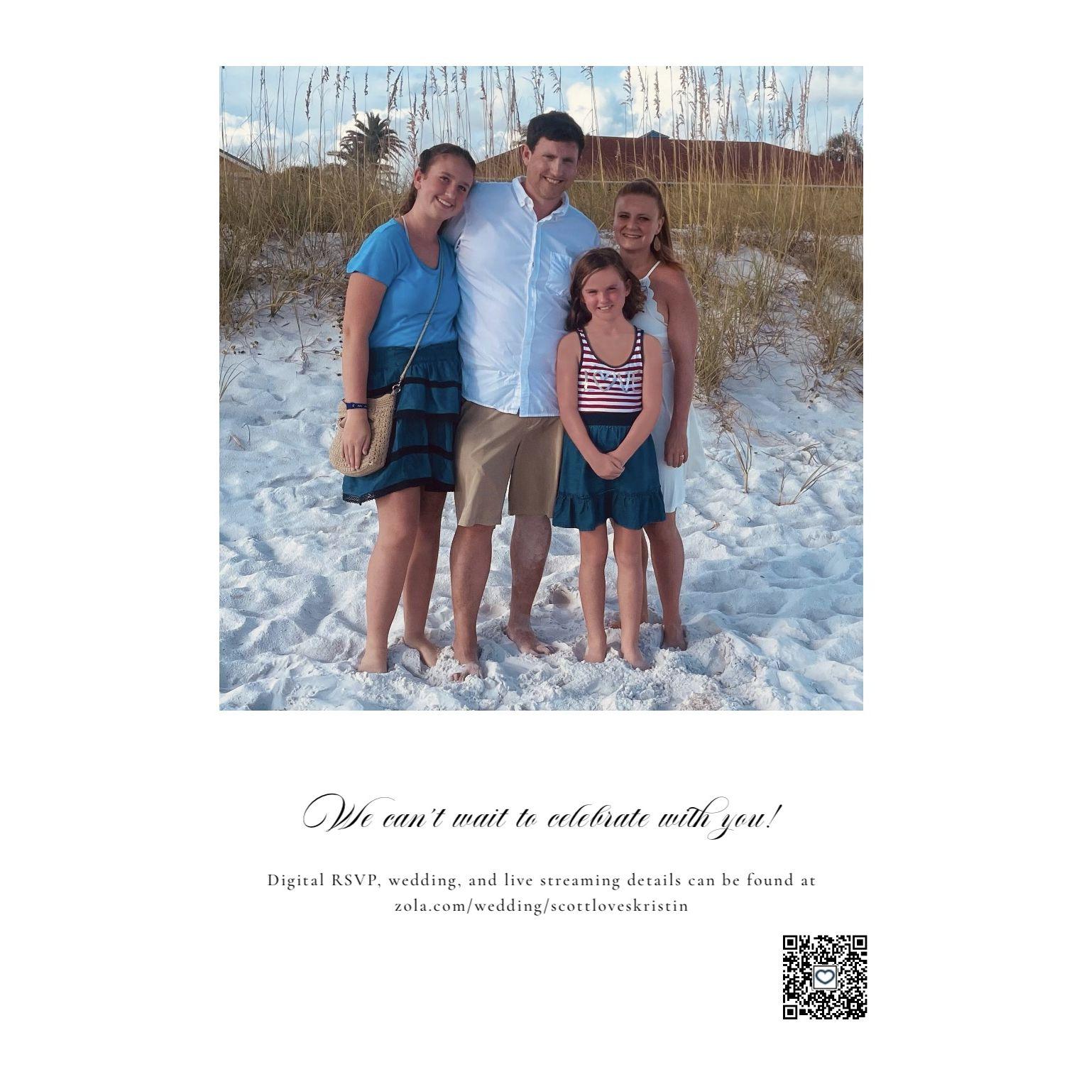 The back of our wedding invitation
