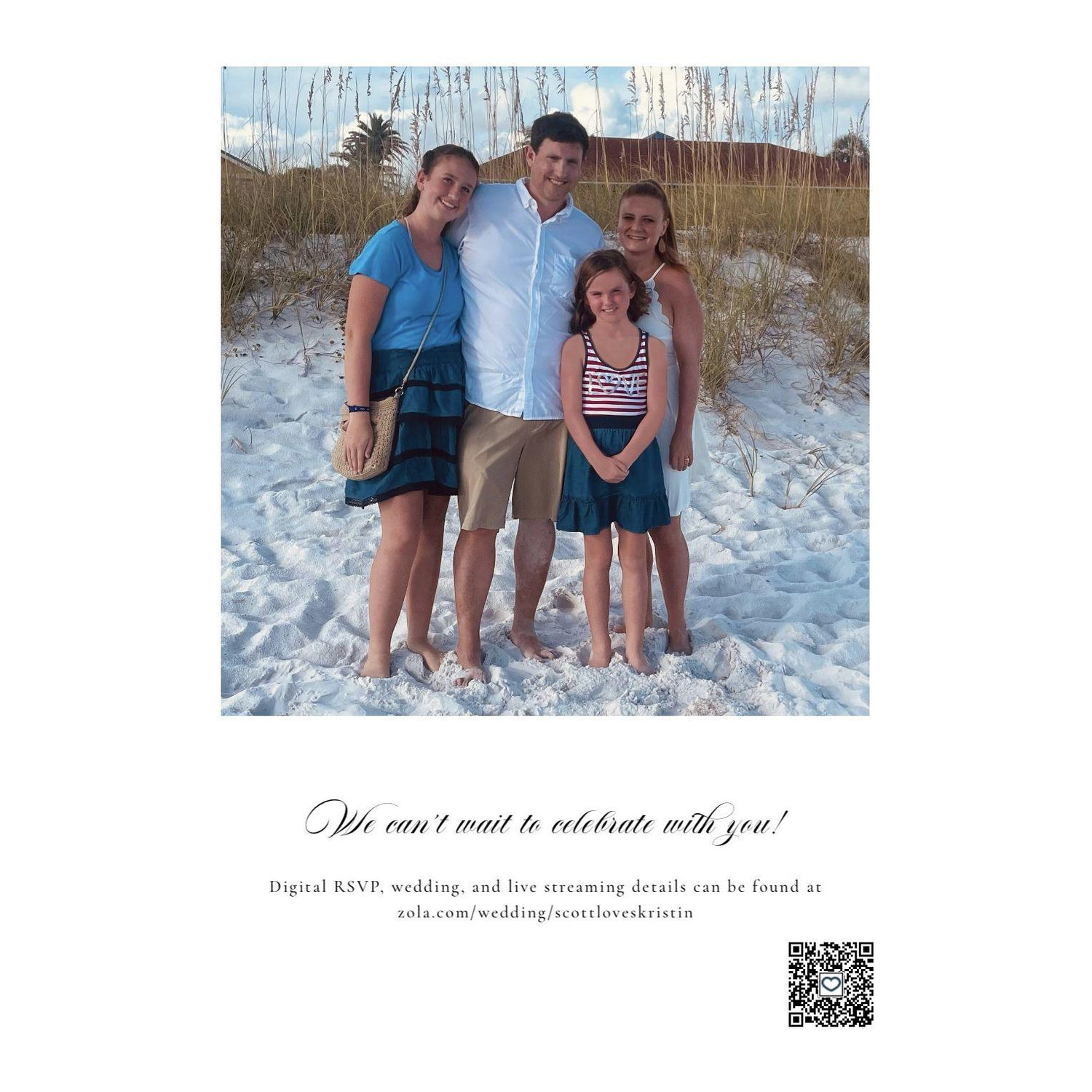 The back of our wedding invitation
