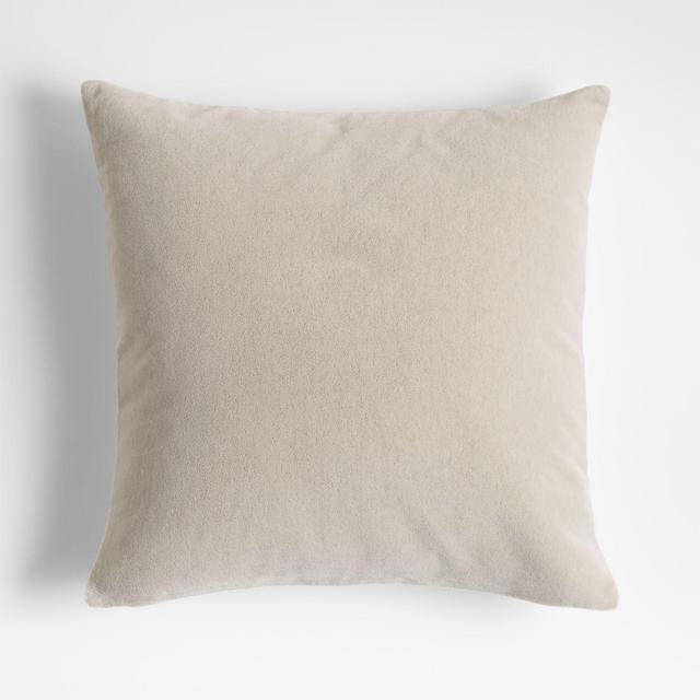 Moonbeam 20" Reversible Faux Mohair Linen Pillow with Down-Alternative Insert