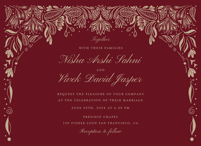 Taneja Landscape | Dark Burgundy | Zola Wedding Invitations