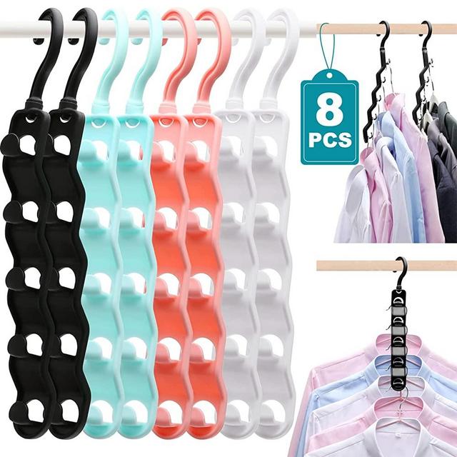 Closet Organizers and Storage,Upgraded Organization and Storage Clothes Hanger,8 Pack College Dorm Room Essentials,Sturdy Closet Organizer Home Essentials Space Saving Hangers for Thick Clothes