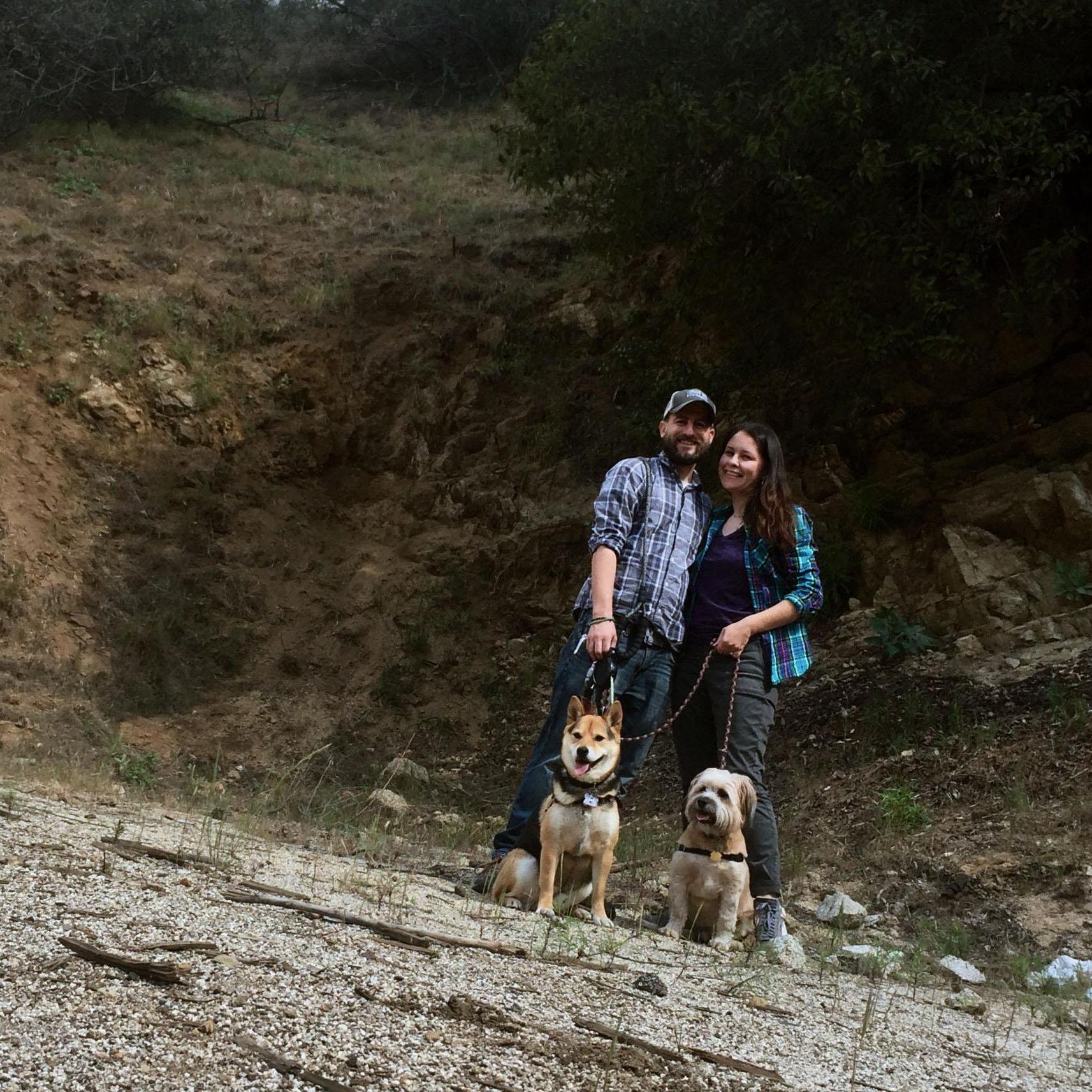 Engagement photo session hike with the pups at Griffith Park, March 2020 ( we social distanced and used an iphone with a timer to do these selfies)