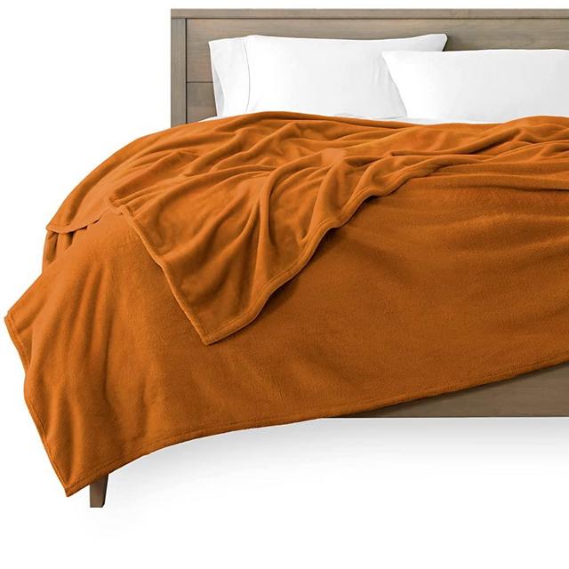 Bare Home Microplush Fleece Blanket - Ultra-Soft Full/Queen Blanket - Luxurious Fuzzy Warm Blanket - Cozy Lightweight Soft Blanket (Full/Queen, Sienna)