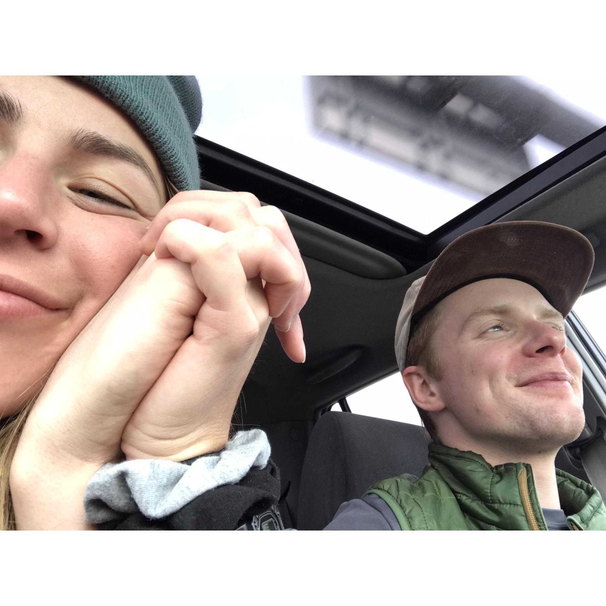 Skied together for the first time!!