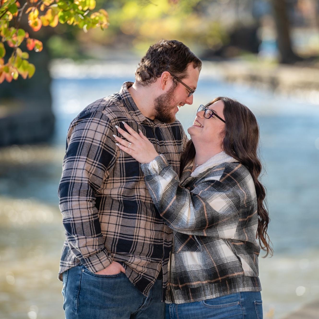 We agreed this was our favorite engagement picture! Naperville Riverwalk is an amazing spot for photography!