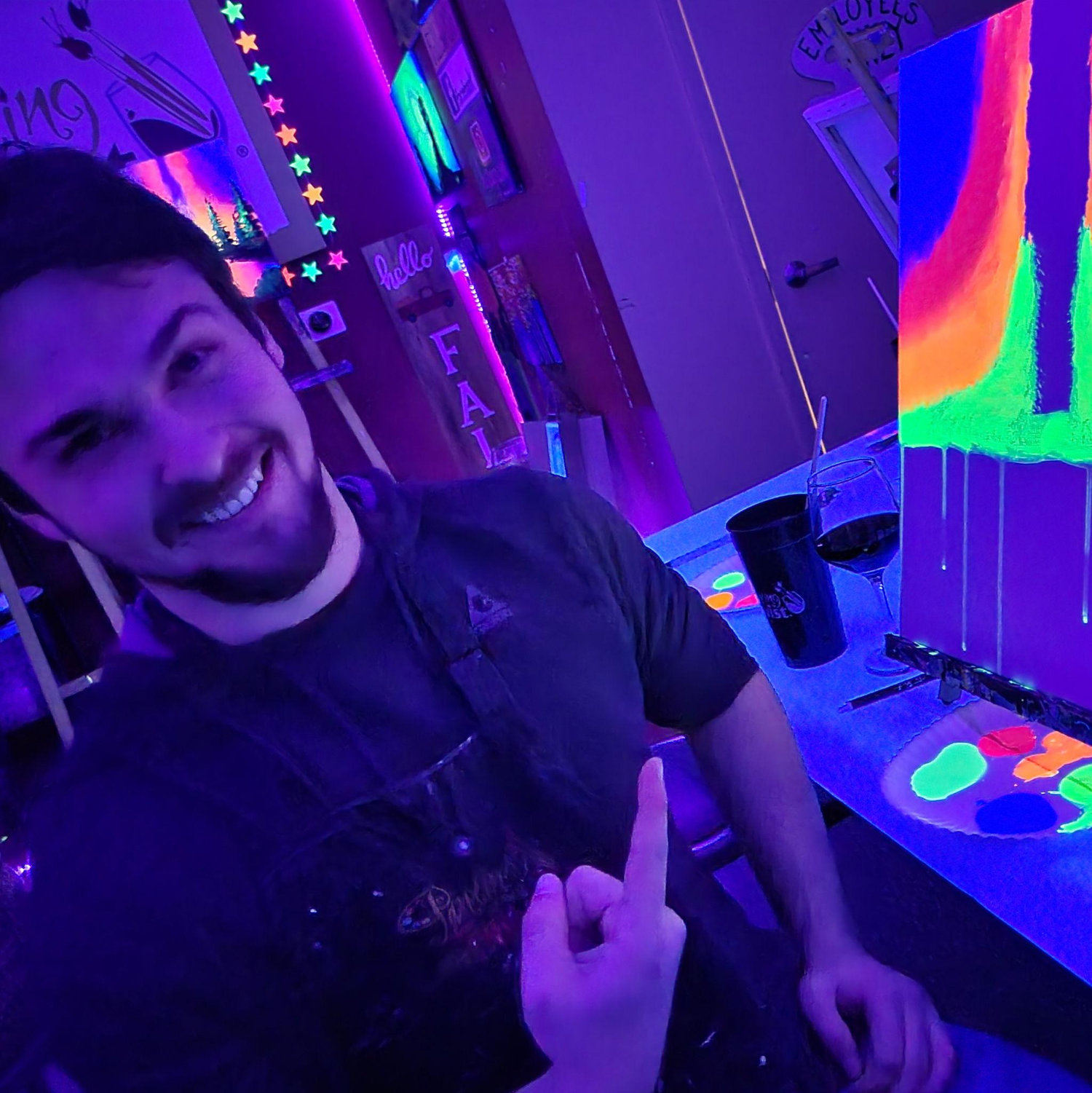 David tries to paint in the dark.