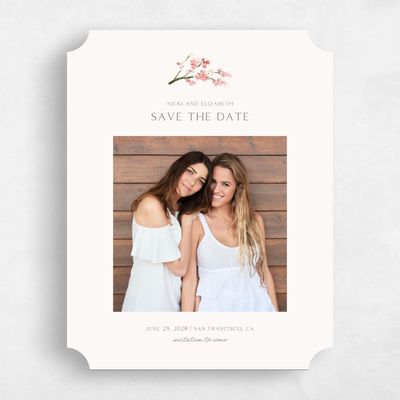 Pink Ticket Wedding Save the Date - Allamia Photo